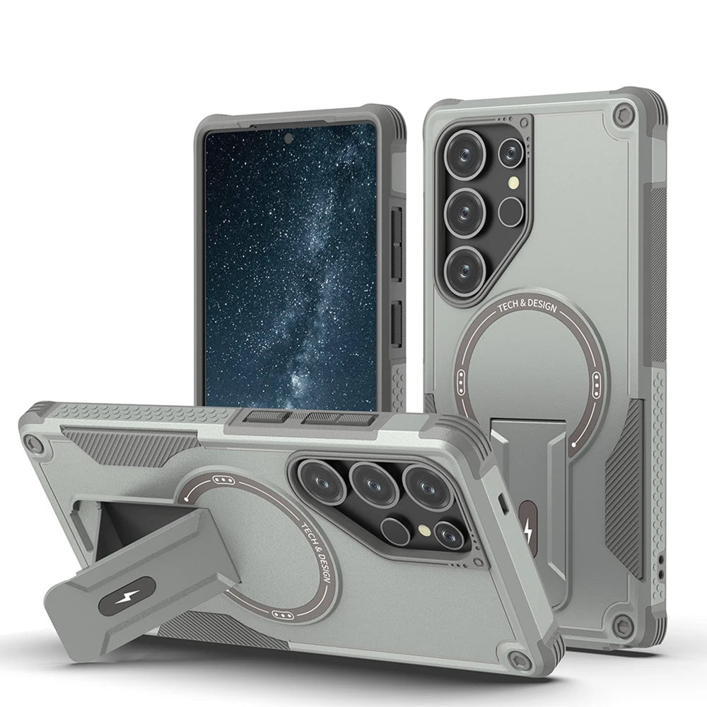 Fold Stand Armor Case Galaxy S & A, Gray