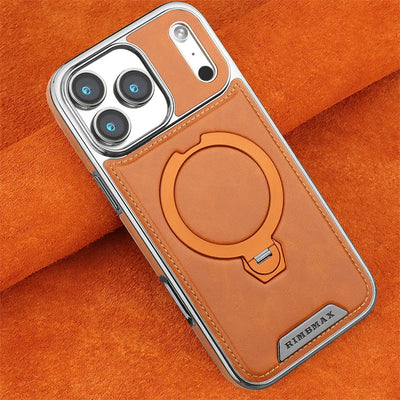 PureGuardCases Rotating Leather Stand iPhone Case – MagSafe Shockproof Cover