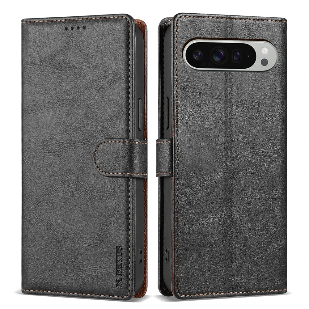 PureGuardCases Leather Wallet Case for Google Pixel