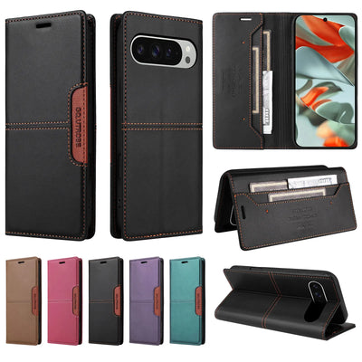PureGuardCases Magnetic Leather Wallet Case for Google Pixel