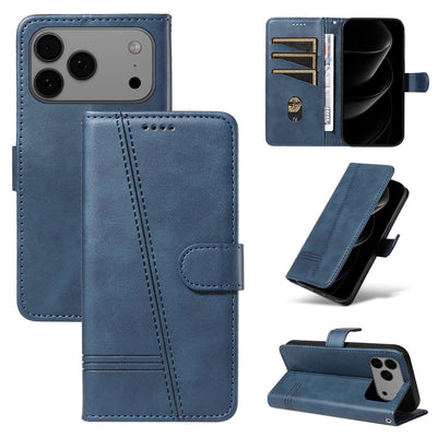 Stitched Wallet Case iPhone 12-18, front & back