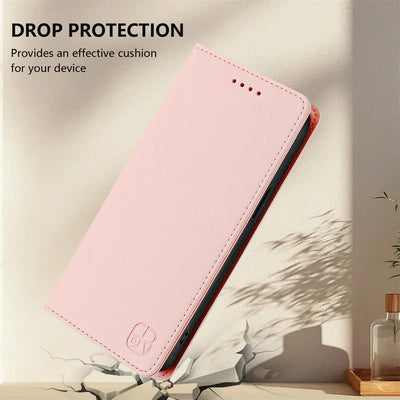 Pink magnetic leather folio flip wallet case for Samsung Galaxy A42 5G, A51, A32, A33, A52, A53 and A73, single view