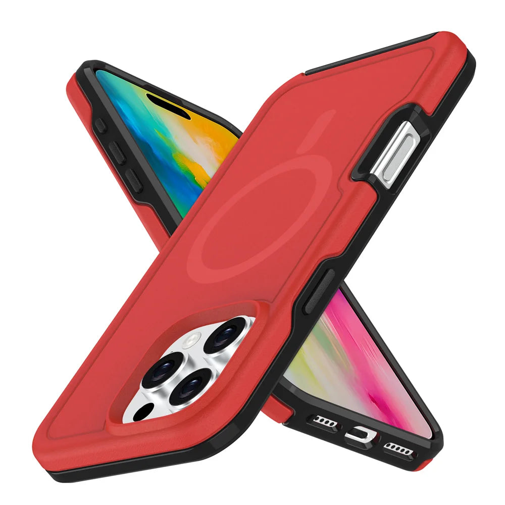 PureGuardCases Dual Layer Armor iPhone Case – MagSafe Shockproof Matte Cover