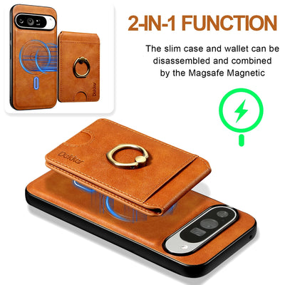 PureGuardCases 2-in-1 Detachable Leather Wallet Case for Google Pixel
