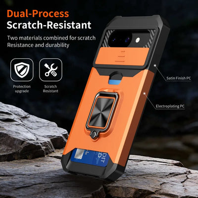 PureGuardCases Armor Ring Wallet Case for Google Pixel