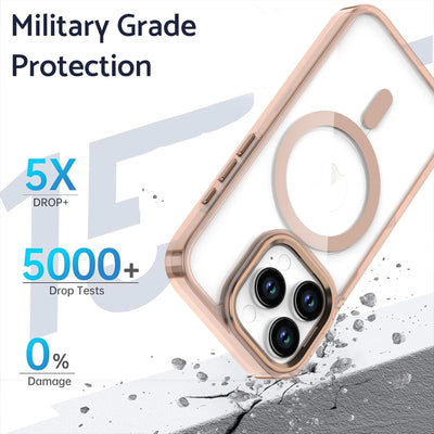 PureGuardCases Clear Metal Lens iPhone Case – MagSafe Shockproof Cover
