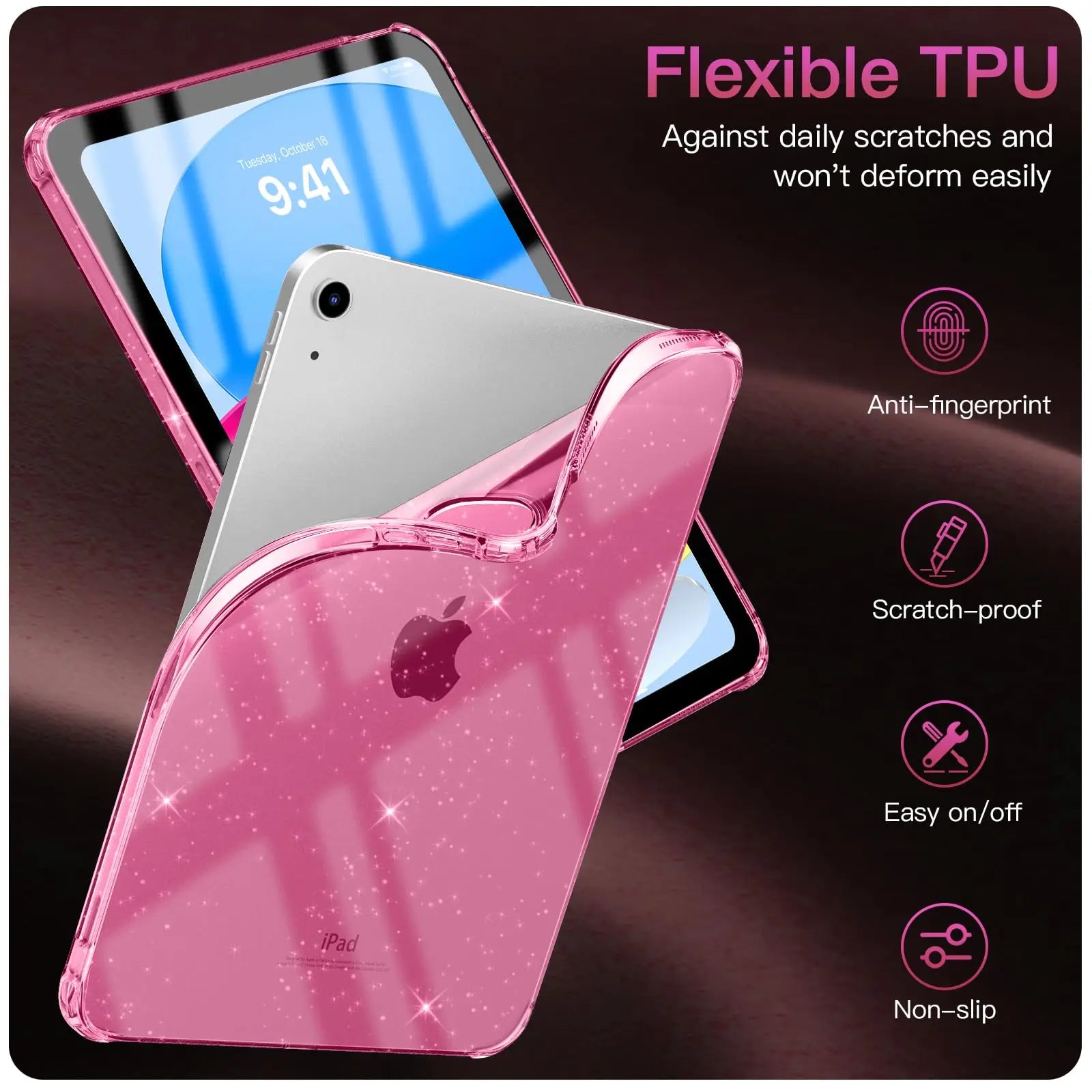 PureGuardCases Glitter Silicone Case for iPad