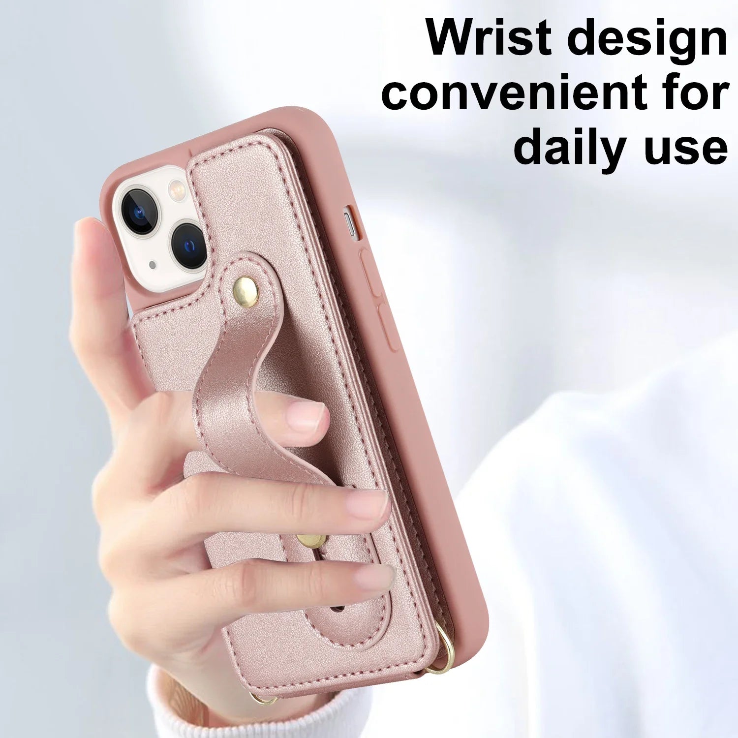 PureGuardCases Crossbody Wallet Leather iPhone Case – Wrist Strap Card Holder Cover