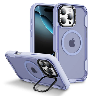 PureGuardCases Dual Armor Lens Stand iPhone Case – MagSafe Shockproof Cover