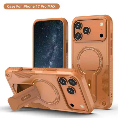 PureGuardCases Invisible Bracket MagSafe iPhone Case – Magnetic Stand Shockproof Cover