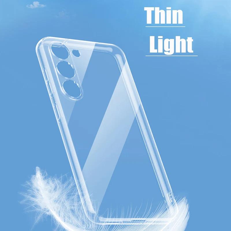 Crystal clear anti-fall soft TPU case for Samsung Galaxy S25-S20, S10 and S9 series, back and front views