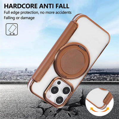 PureGuardCases Flip Leather Wallet iPhone Case – MagSafe Stand Cover