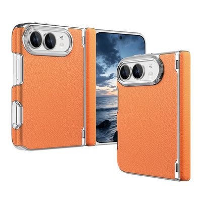 Lychee Leather Hinge Case for iPhone Duo, Magnetic Axle - Product View 12