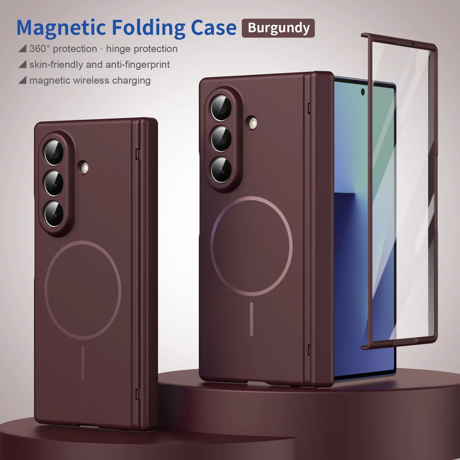 PureGuardCases Magnetic Hinge Protection Case for Samsung Galaxy Z Fold