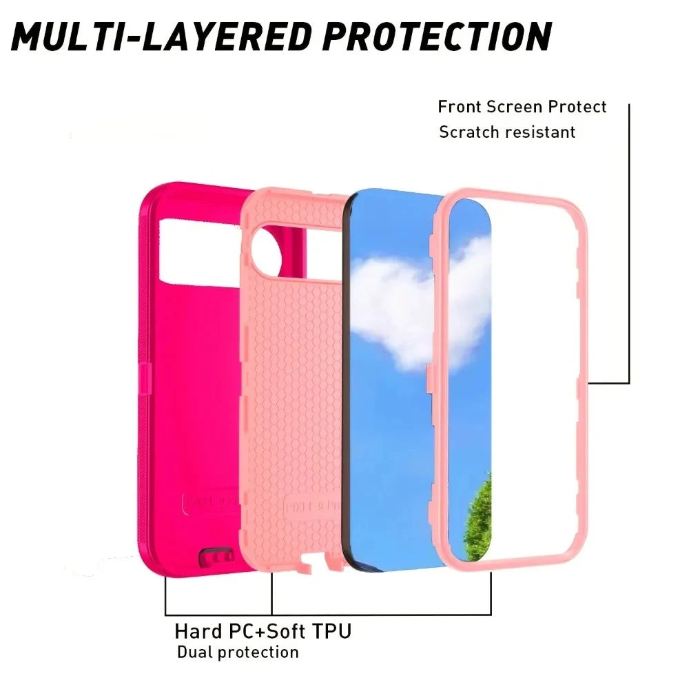 3-in-1 Heavy Duty Full-Body Shockproof Case for Google Pixel 8-11 - Product View 14