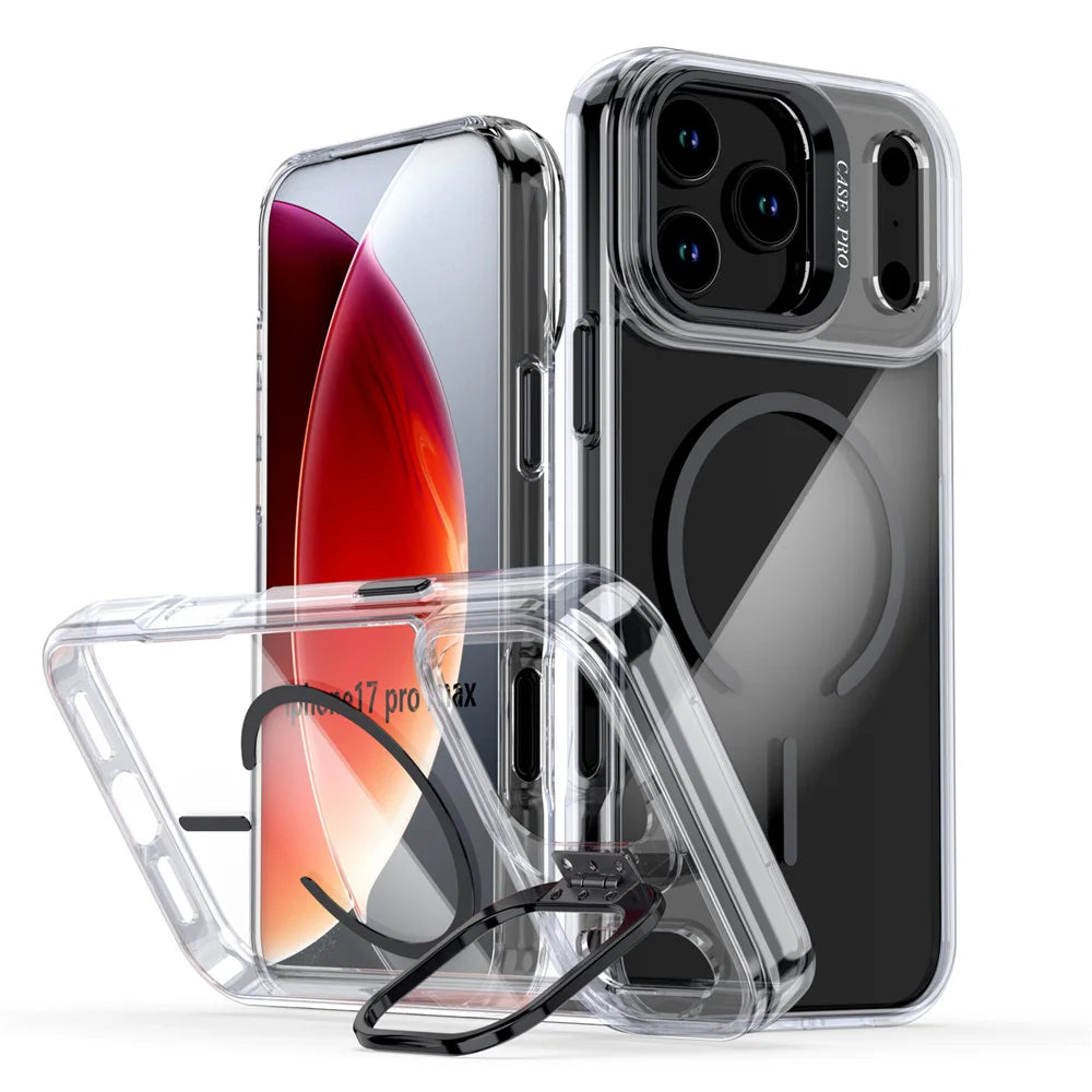 PureGuardCases Invisible Lens Stand iPhone Case – Clear MagSafe Cover