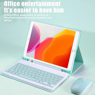 PureGuardCases Colorful Bluetooth Keyboard Case for iPad