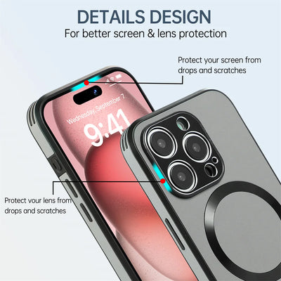 PureGuardCases Luxury Leather Stand iPhone Case – MagSafe Shockproof Cover