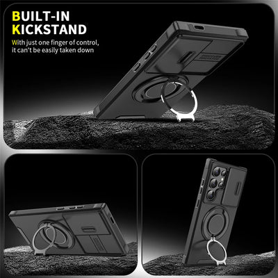 Slide Camera Cover Ring Stand Case for Samsung Galaxy S & A - Product View 3