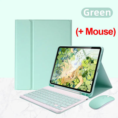PureGuardCases Colorful Bluetooth Keyboard Case for iPad