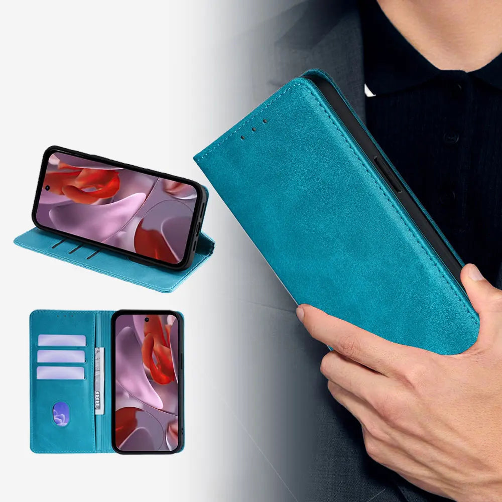 PureGuardCases Business Magnetic Leather Wallet Case for Google Pixel
