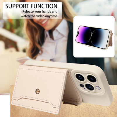 PureGuardCases Faux Leather Crossbody Wallet iPhone Case – Mirror Card Holder Cover