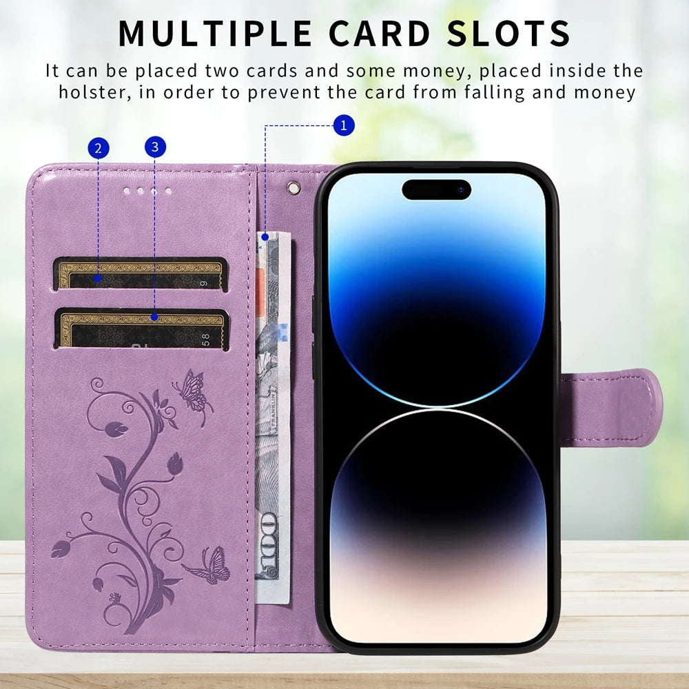 Butterfly Wallet Case iPhone 18 Pro Max, card slots