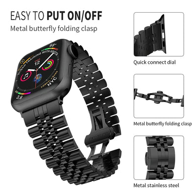 PureGuardCases Luxury Stainless Steel Band for Apple Watch