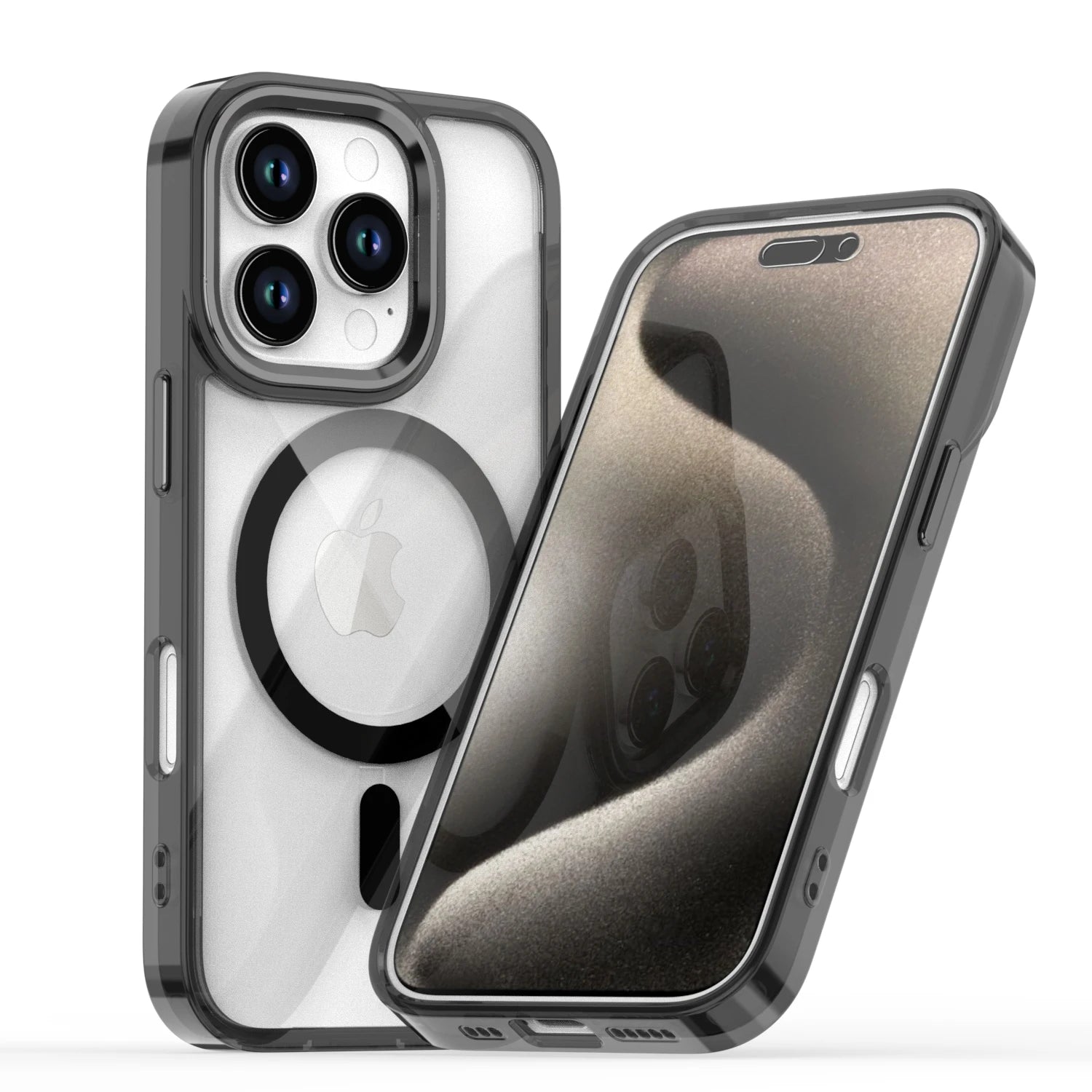 PureGuardCases Clear Metal Lens iPhone Case – MagSafe Shockproof Cover