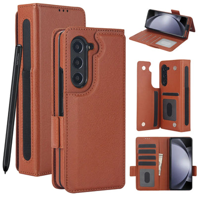 PureGuardCases RFID Leather Wallet Case for Samsung Galaxy Z Fold – Card Holder Protective Cover