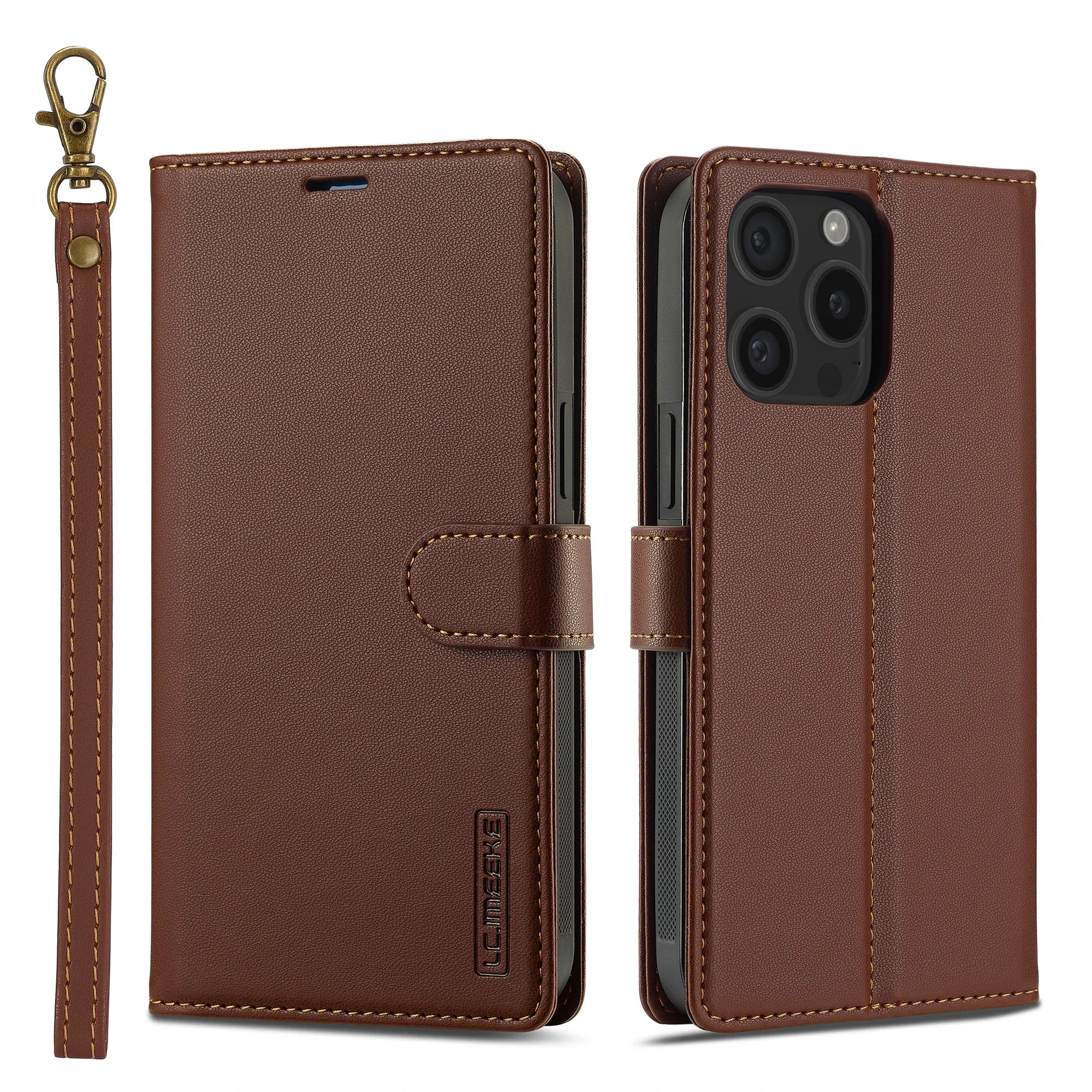 PureGuardCases 2-in-1 Magnetic Detachable Leather Wallet Case for iPhone