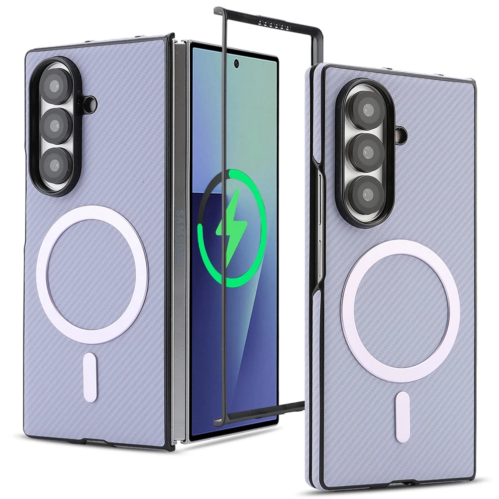 PureGuardCases Carbon Fiber Magnetic Case for Samsung Galaxy Z Fold