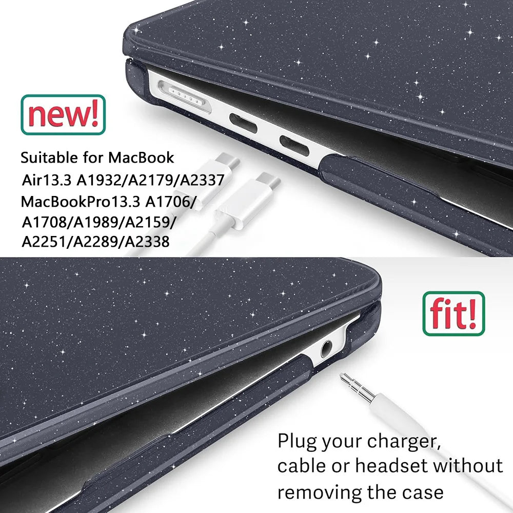 PureGuardCases Glitter Protective Case for MacBook Air & Pro