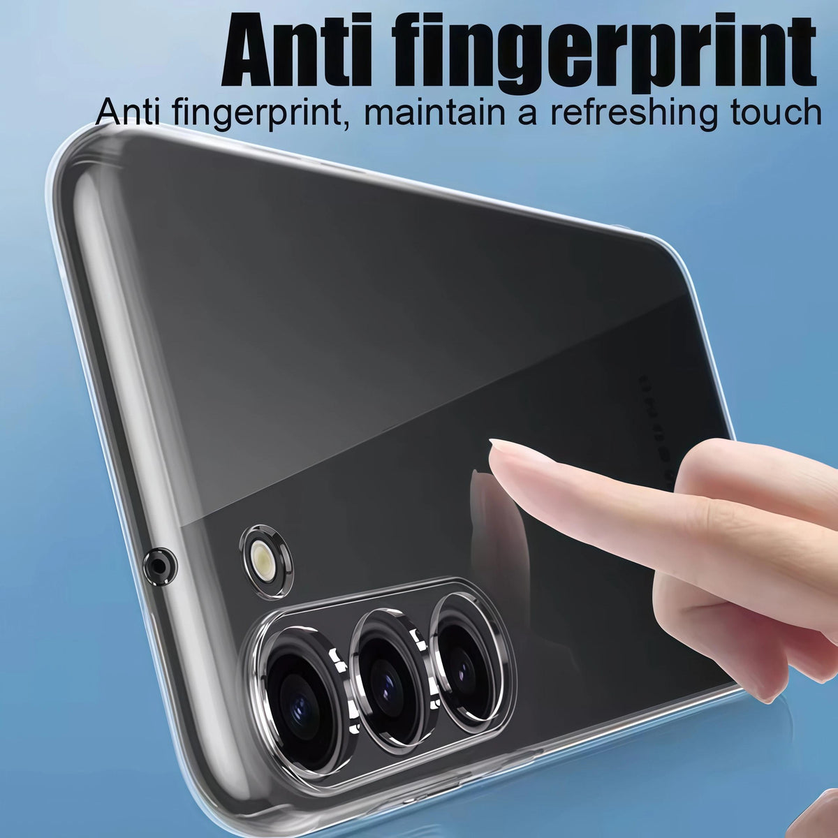 Raised 0.5mm camera and screen protection on the clear Samsung Galaxy A series soft TPU case