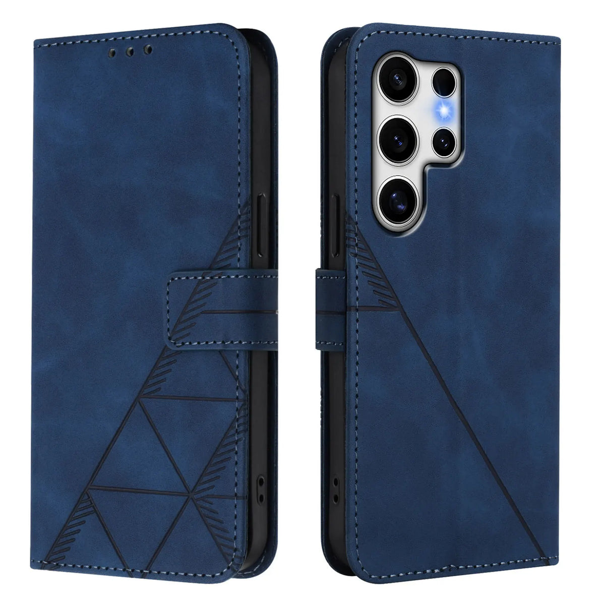 Skin-Feel Wallet Case Galaxy S20-S26, front & back