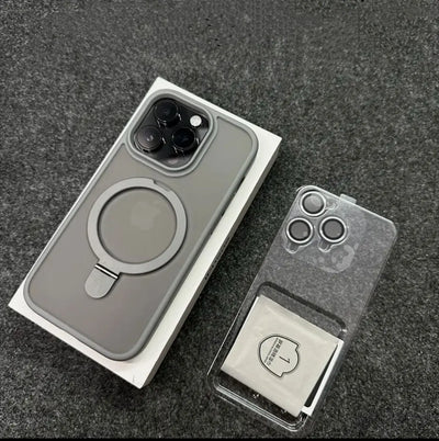 PureGuardCases Metal Ring Stand iPhone Case – MagSafe Matte Lens Protection Cover