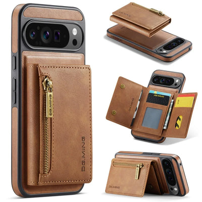 PureGuardCases 2-in-1 Magnetic Leather Wallet Case for Google Pixel