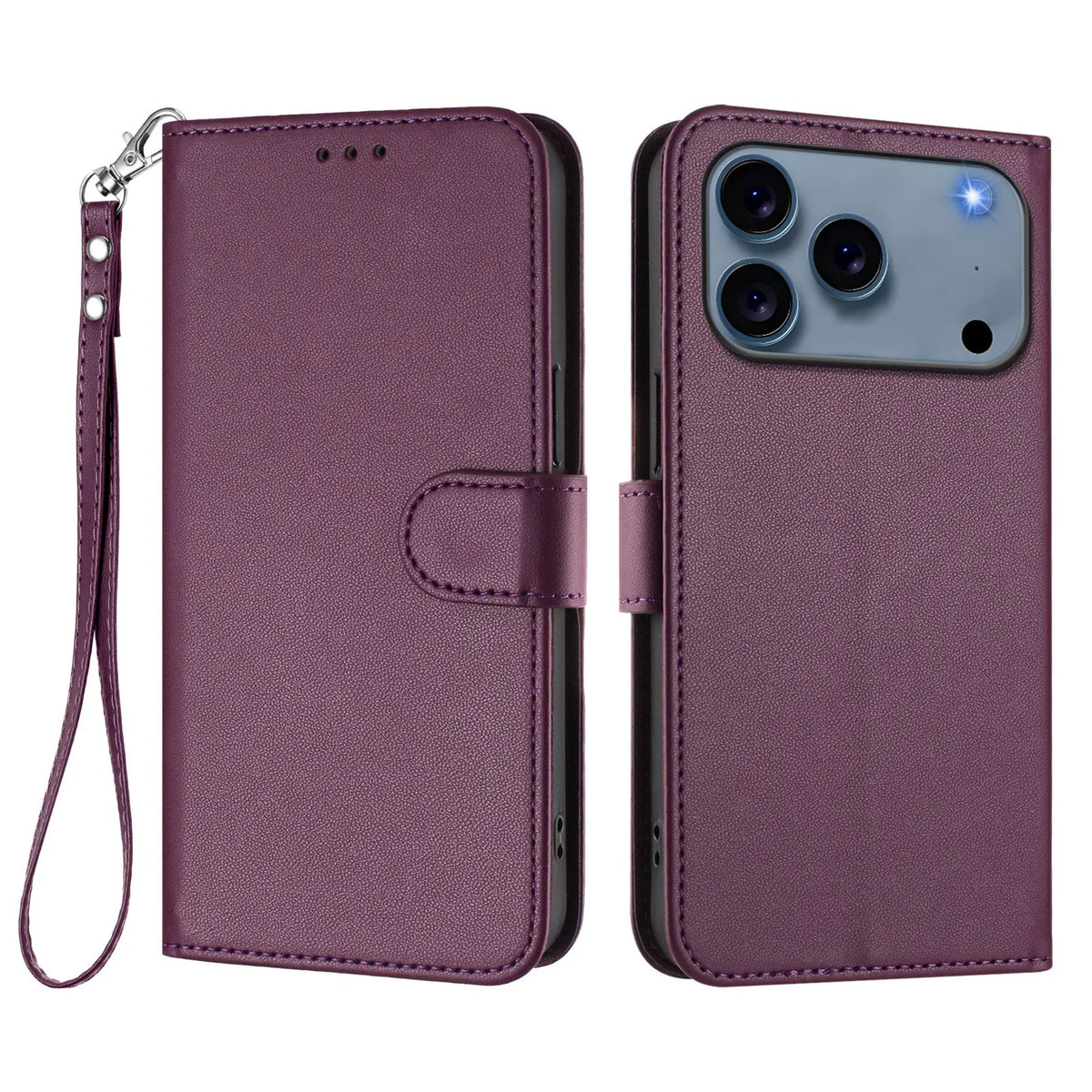 Lanyard Flip Wallet Case iPhone 11-18, corner armor