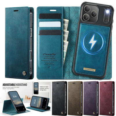 PureGuardCases Detachable Wallet Leather iPhone Case – MagSafe Magnetic Flip Cover