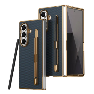 PureGuardCases Carbon Fiber Armor Case with S Pen Holder for Samsung Galaxy Z Fold