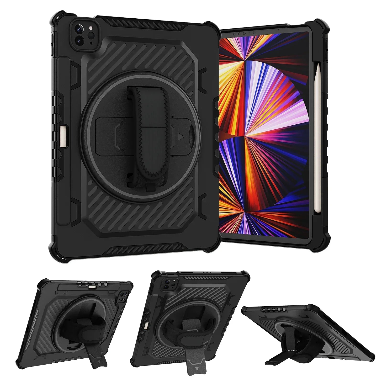 PureGuardCases 360° Kickstand Rugged Case for iPad