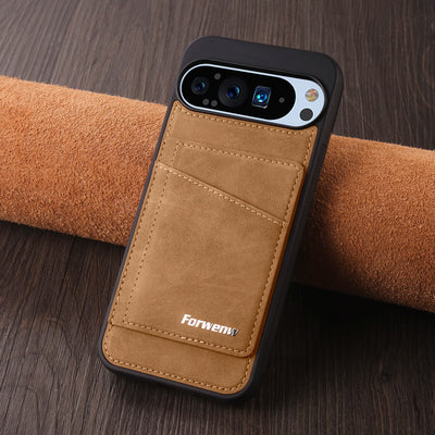 PureGuardCases Business Magnetic Leather Wallet Case for Google Pixel