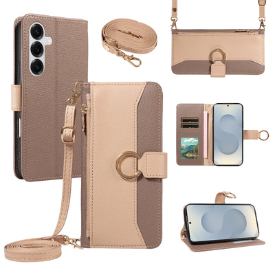 Patchwork Zipper Case Galaxy S9-S26, Khaki