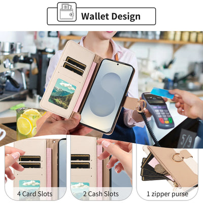 Patchwork Zipper Case Galaxy S9-S26, zipper pocket