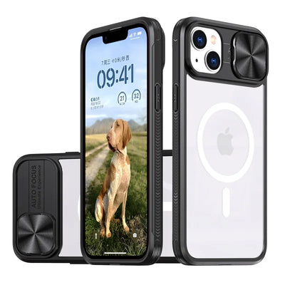 PureGuardCases Slide Camera Lens Acrylic iPhone Case – MagSafe Magnetic Cover