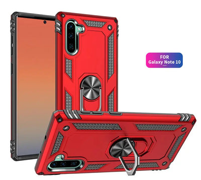 PureGuardCases Military Armor Ring Kickstand Case for Samsung Galaxy Note 10