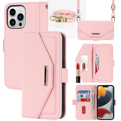 PureGuardCases Crossbody Wallet iPhone Case – Magnetic Stand Mirror Card Holder Cover