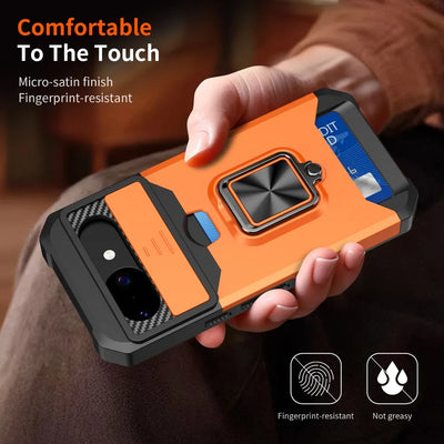 PureGuardCases Armor Ring Wallet Case for Google Pixel
