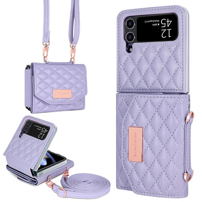 PureGuardCases Crossbody Leather Wallet Case for Samsung Galaxy Z Flip