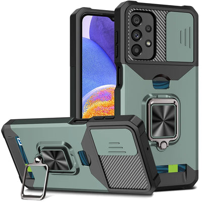 PureGuardCases Armor Ring Case with Card Holder for Samsung Galaxy
